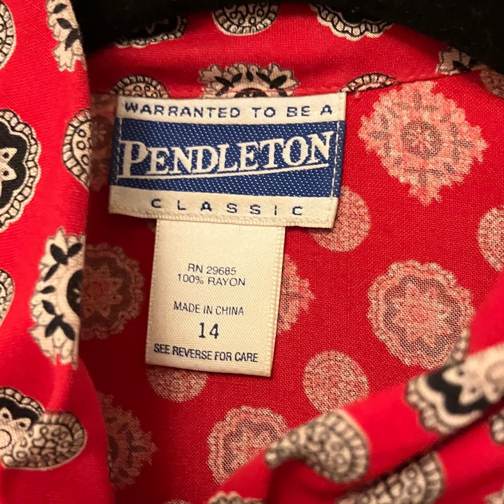 Pendleton Red Patterned Blouse - image 2